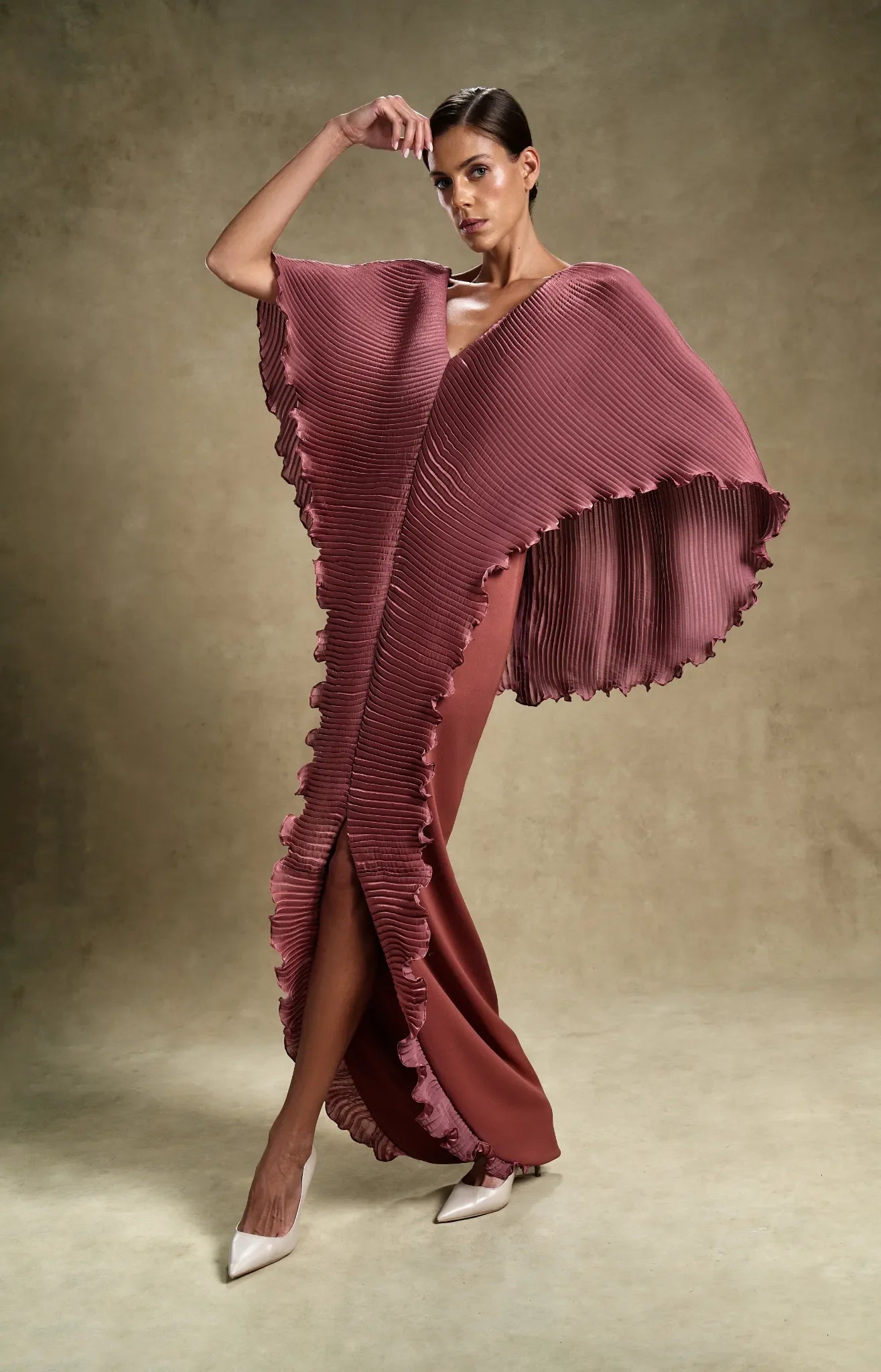 Garnet Authority - Dramatic Evening Wear Dress