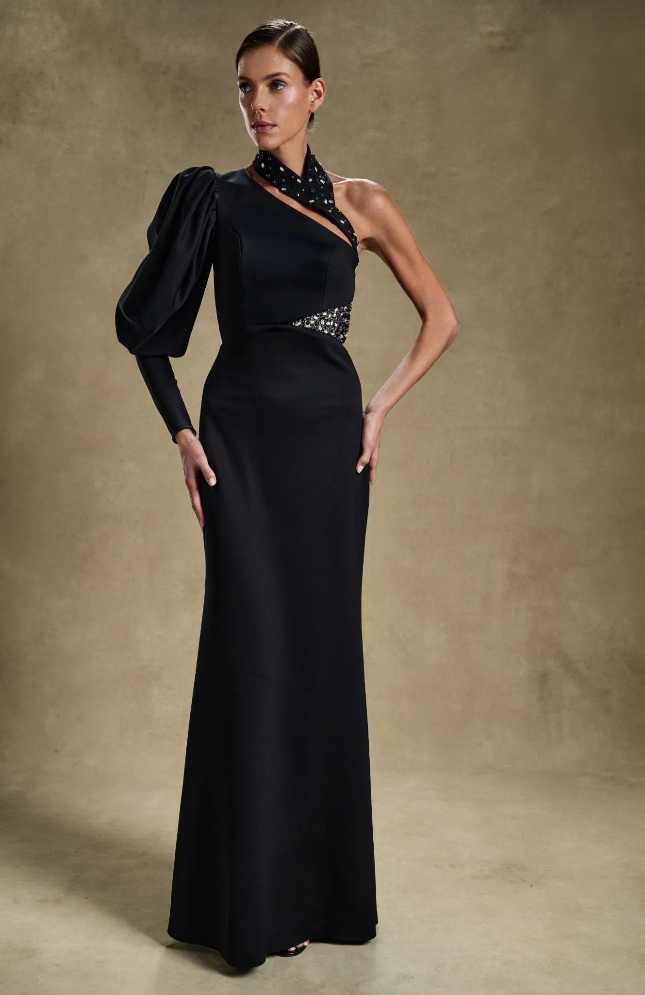 Obsidian Regal - Luxe Evening Wear Dress | MOOEi Obsidian Regal - Luxe Evening Wear Dress | MOOEi