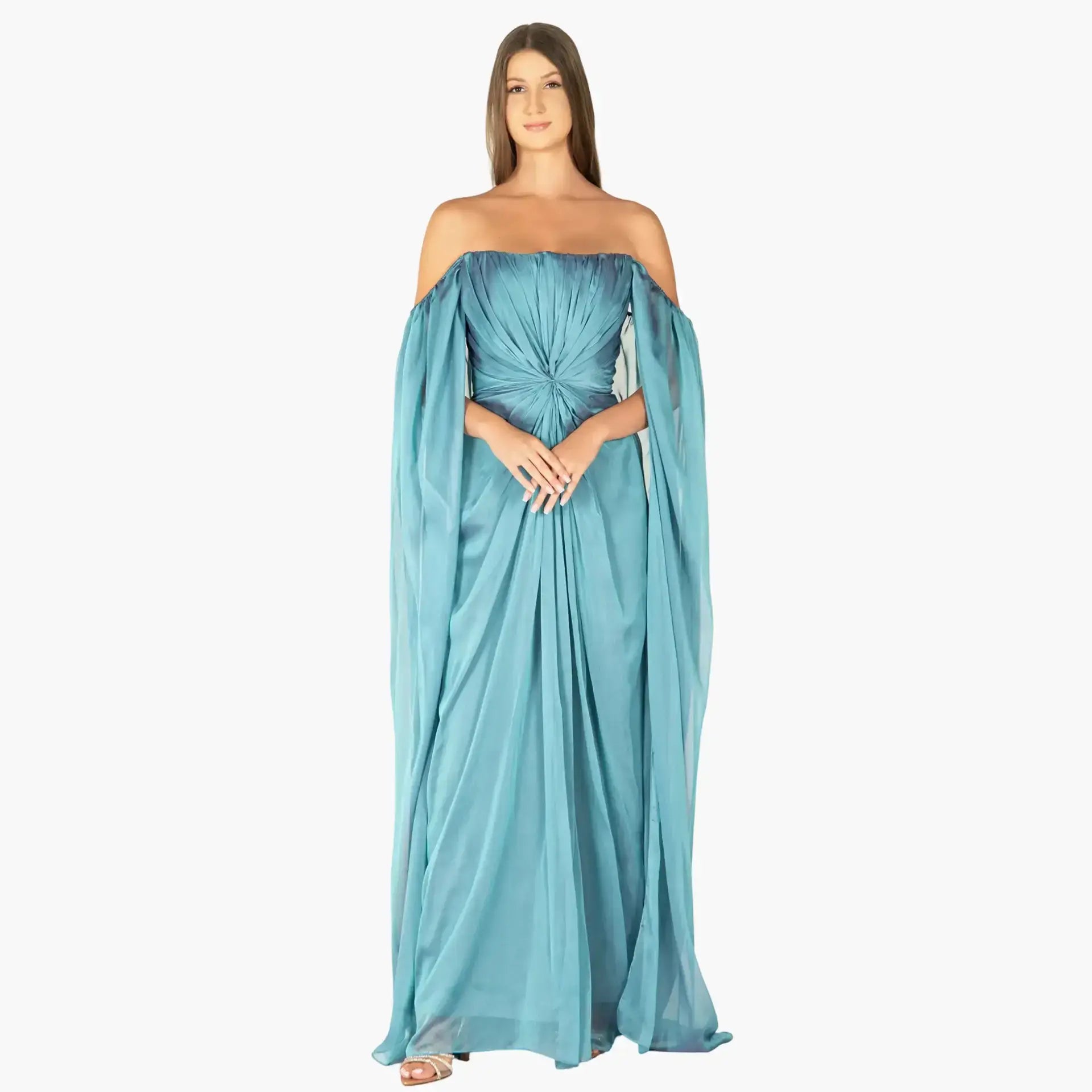 Ocean dress: Elegant Baby Blue Chiffon Design