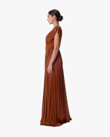 Petra Terracotta Maxi Dress in Crepe