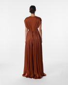 Petra Terracotta Maxi Dress in Crepe