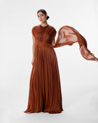 Petra Terracotta Maxi Dress in Crepe