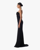 Loulou Black Mermaid Corset Dress with Cape