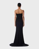 Loulou Black Mermaid Corset Dress with Cape
