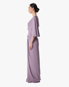Iriza Mauve One Shoulder Wide Leg Jumpsuit in Crepe