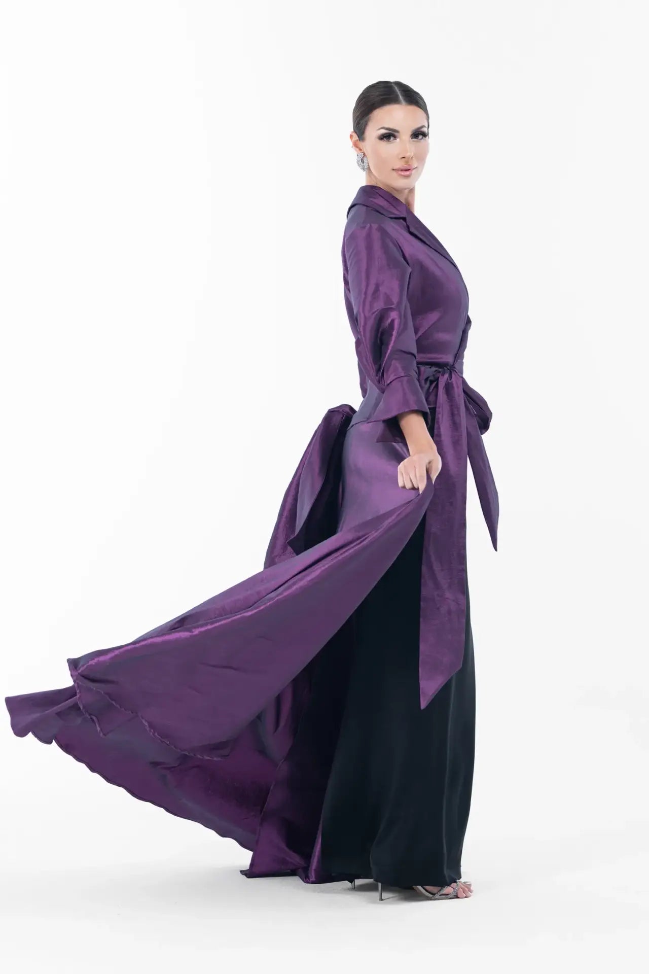 purple dress with black jacket Purple Mushrooms A velvet jacket version of the same mushroom embroidery, it's fascinating how a black background really changes the vibes and color palette of the design! Leaning into the black/purple vibes