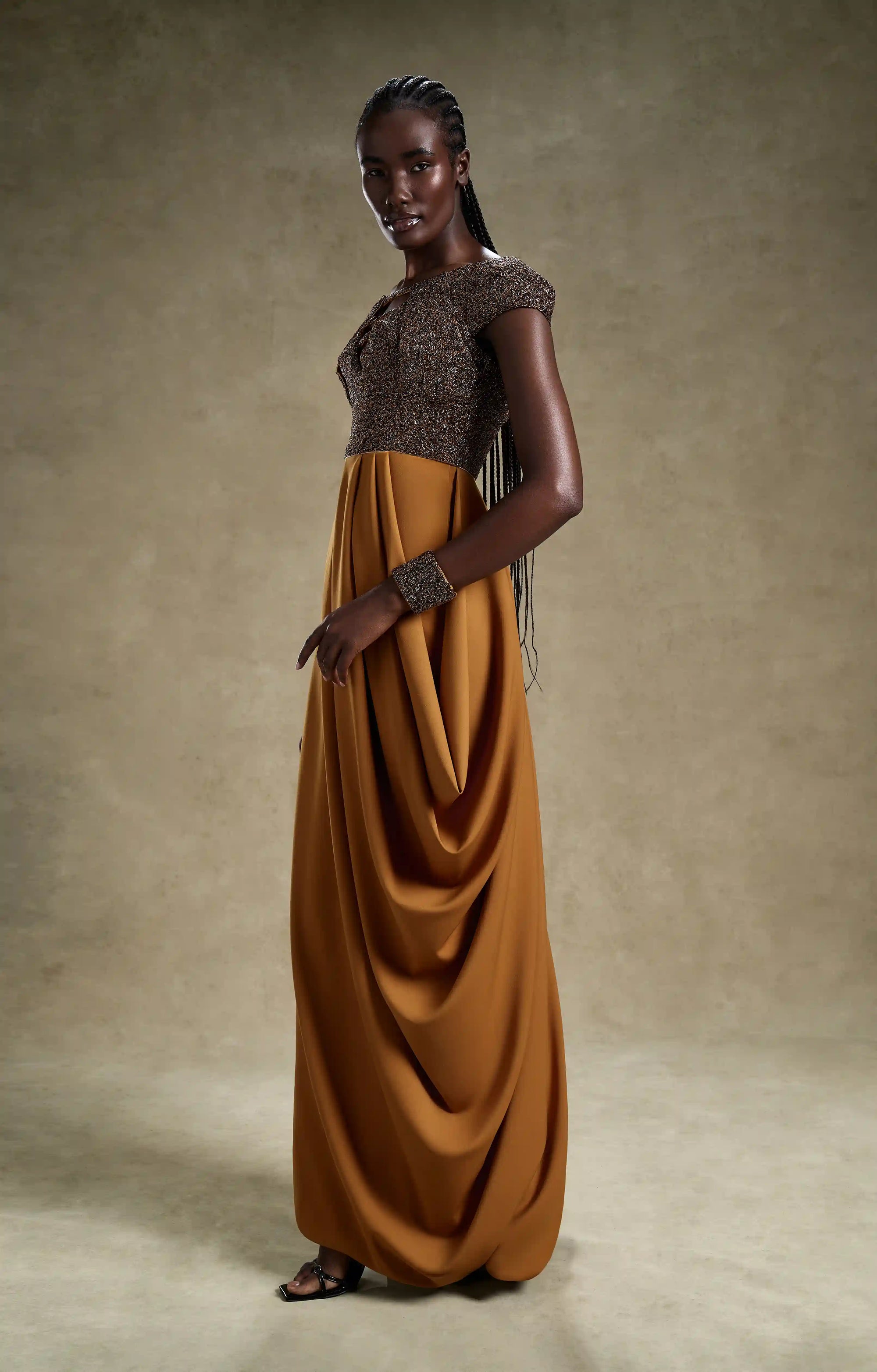 Golden Dominion - Opulent Evening Wear Dress | MOOEi Golden Dominion - Opulent Evening Wear Dress | MOOEi
