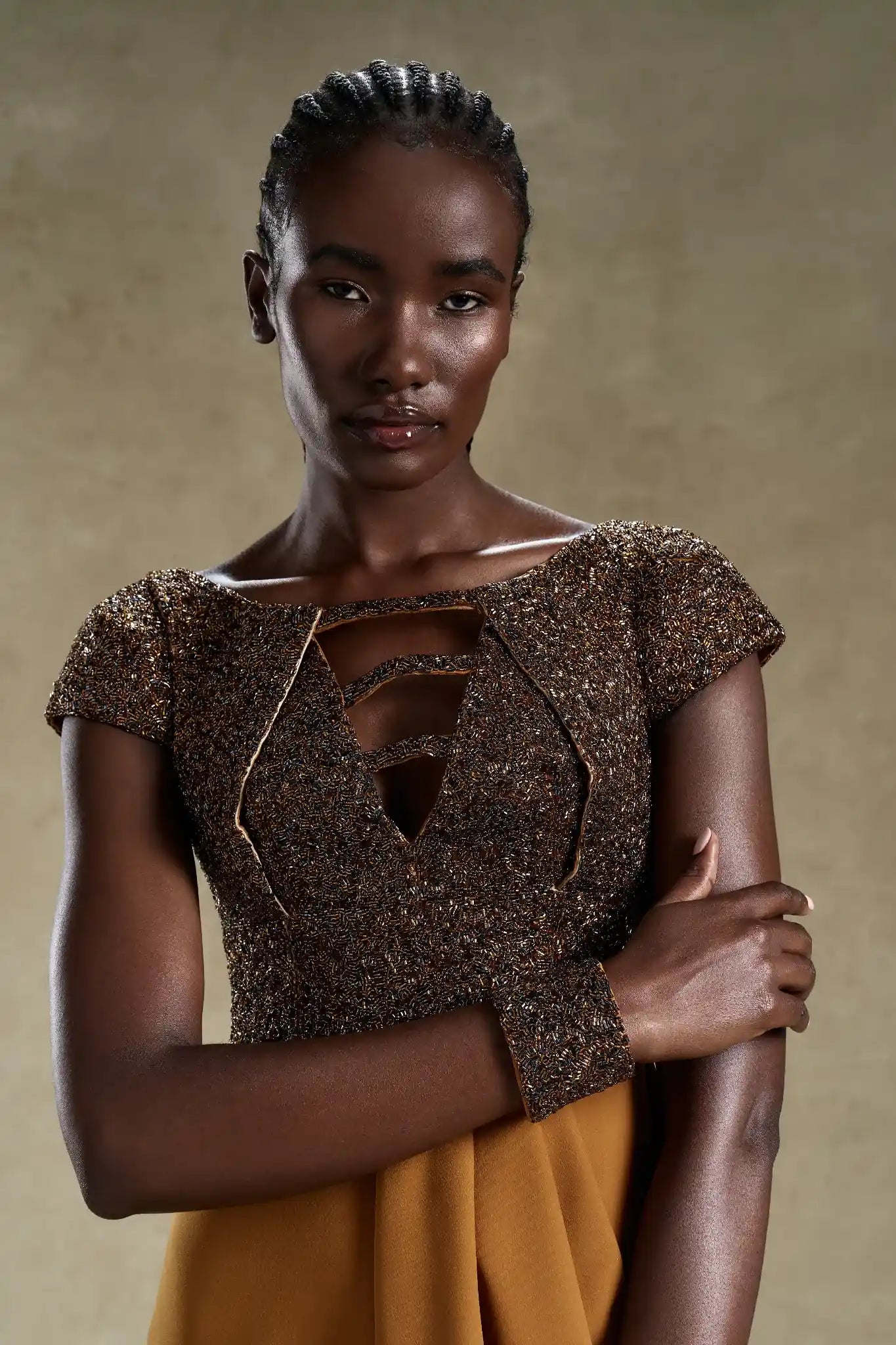 Golden Dominion - Opulent Evening Wear Dress | MOOEi Golden Dominion - Opulent Evening Wear Dress | MOOEi
