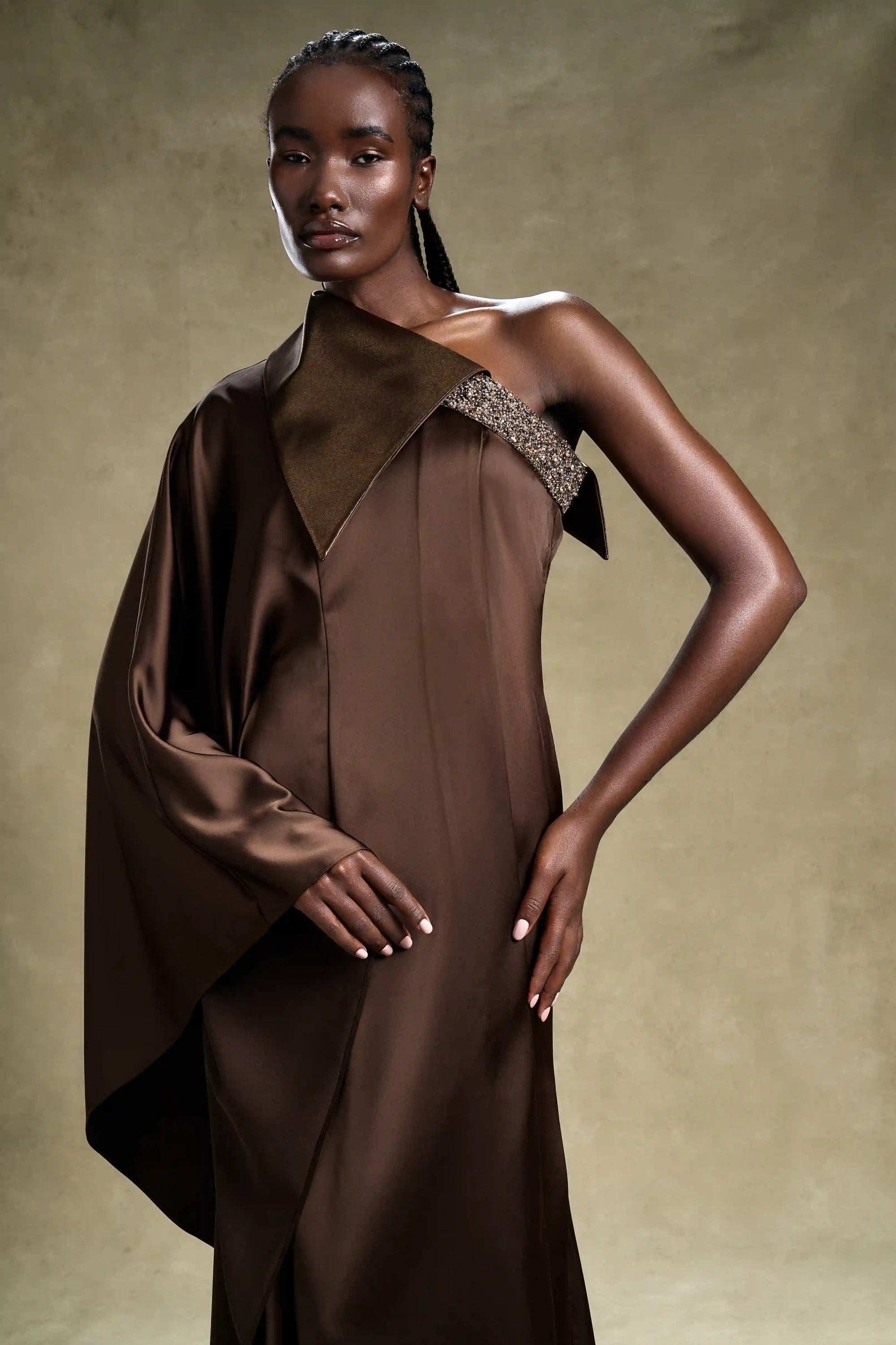 Bronze Majesty - Elegant Evening Wear for Women