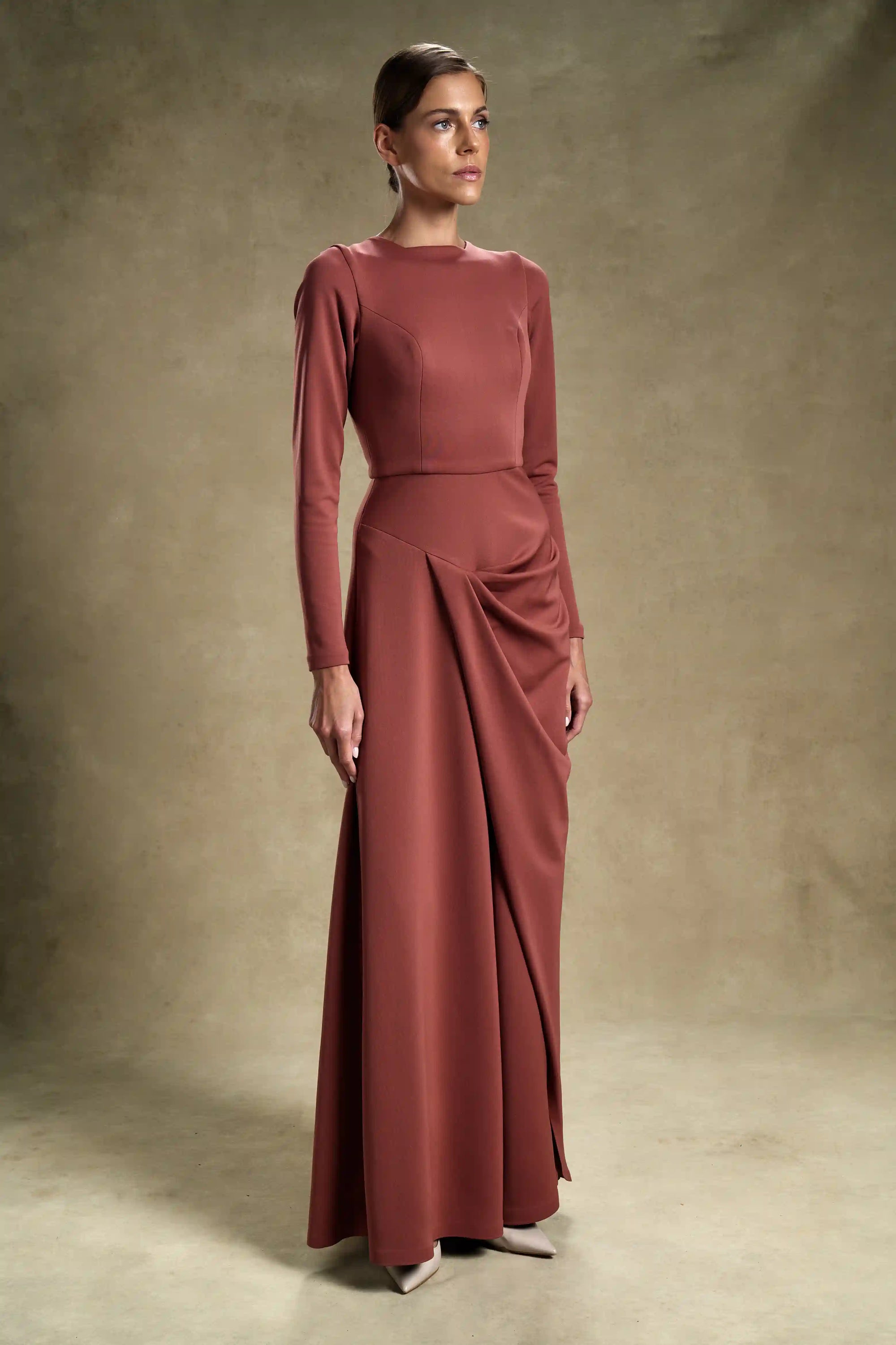 Auburn Drape - Elegant Evening Wear for Women | MOOEi Auburn Drape - Elegant Evening Wear for Women | MOOEi