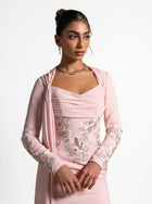 Lady Mooei Pink Sweetheart Embroidered Couture Ball Gown