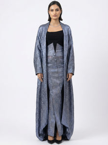 MissOvo Blue Silver Embellished Set detail by MOOEi — Luxury Evening Wear Dubai