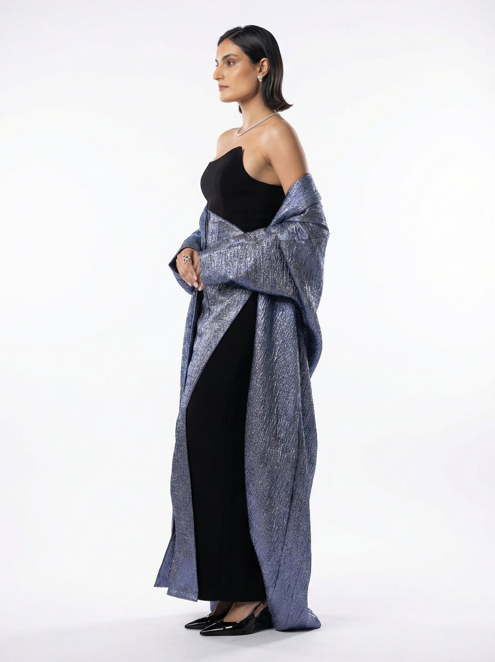 MissOvo Blue Silver Set back by MOOEi — Luxury Evening Wear Dubai