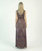 Asha Eggplant Plum Cape Dress Set side view by MOOEi — Luxury Evening Wear Dubai