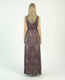Asha Eggplant Plum Cape Dress Set side view by MOOEi — Luxury Evening Wear Dubai