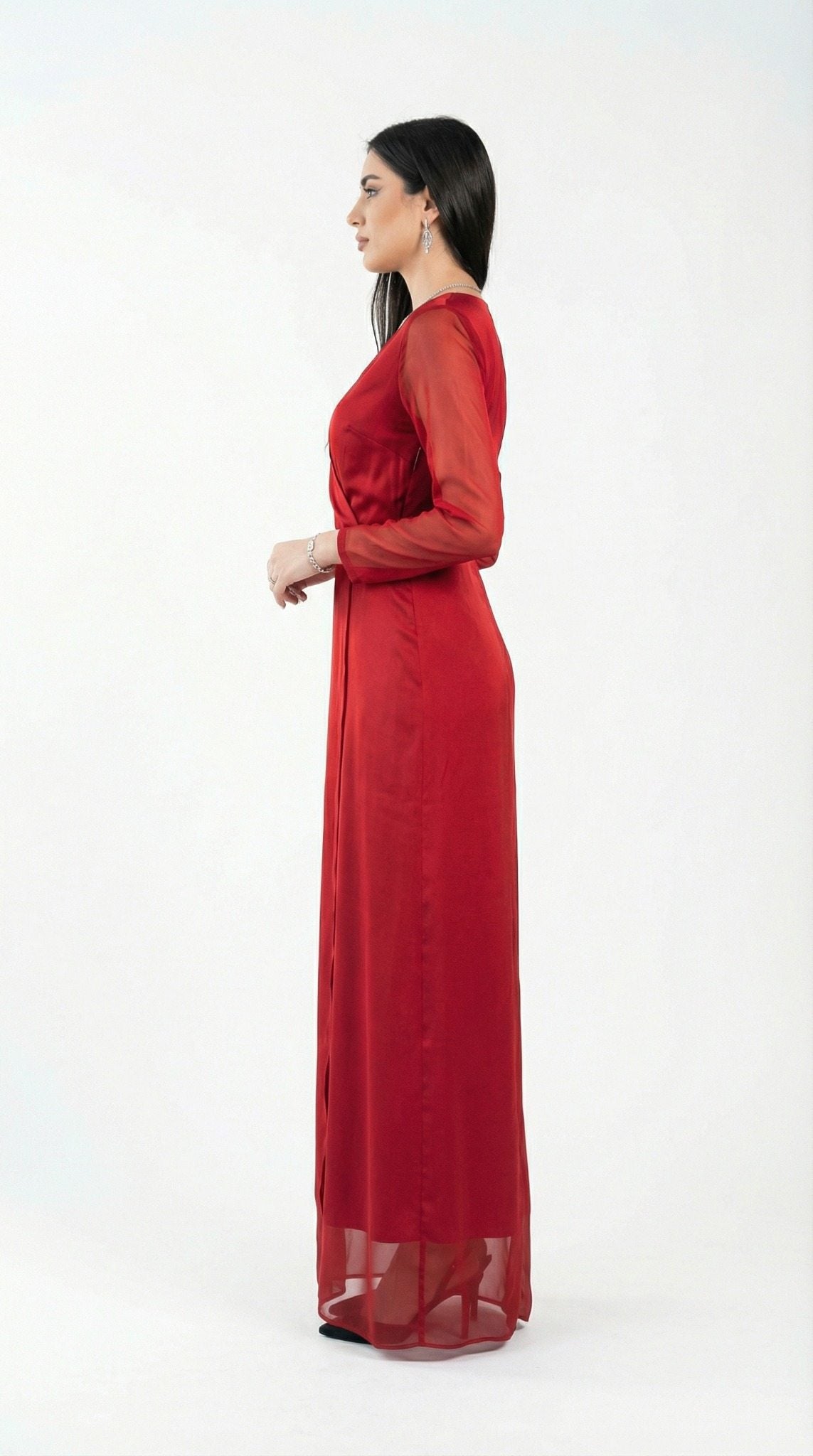 Vivica Scarlet Red Chiffon Gown