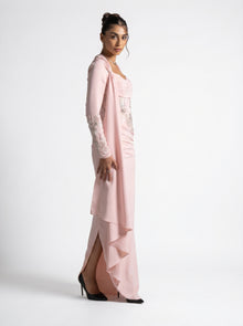 Lady Mooei Pink Sweetheart Embroidered Couture Ball Gown