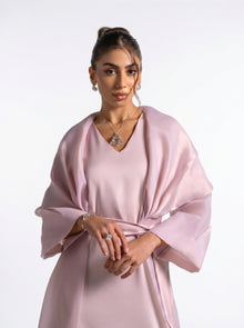 Isis Pink Quartz Embellished Fluid Gown Set