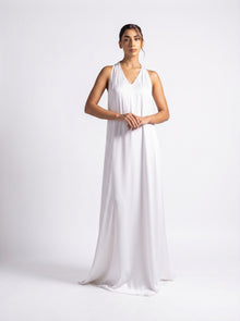 Laila Off White Burnt Orange Organza Abaya Gown Set