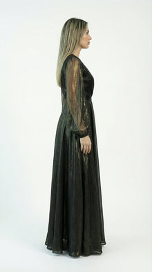 Celopatra Black Organza Gown detail by MOOEi — Luxury Evening Wear Dubai