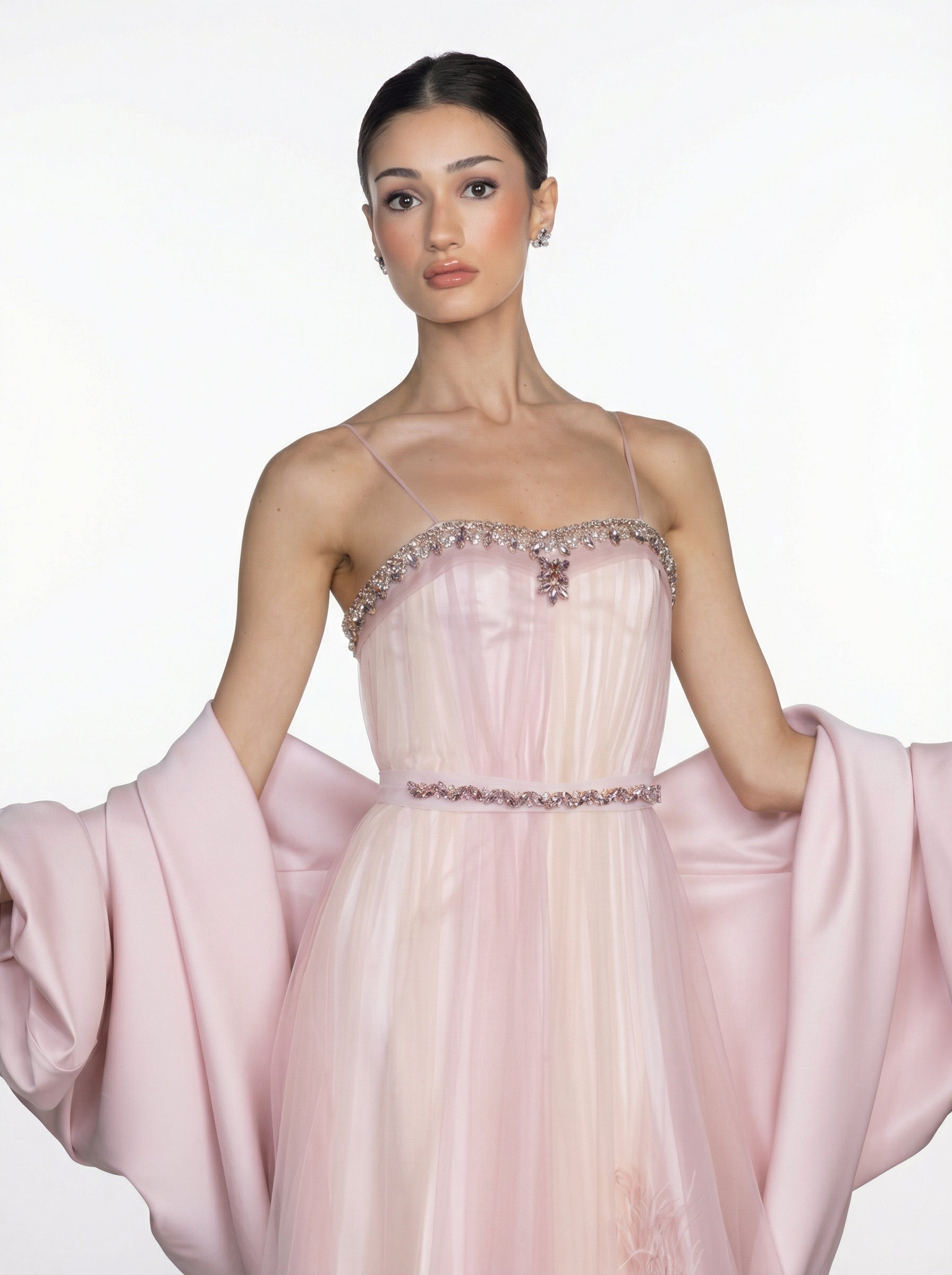 Miss Waad Tulle Gown fabric detail by MOOEi — Luxury Evening Wear Dubai