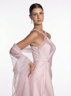 Lily Blush Pink Set close up by MOOEi — Luxury Evening Wear Dubai