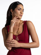 Zenna Maroon Pink Quartz Draped Cinched Waist Gown