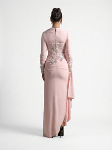 Lady Mooei Pink Sweetheart Embroidered Couture Ball Gown