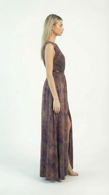 Asha Plum Print Set fabric detail by MOOEi — Luxury Evening Wear Dubai
