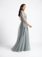 Gilded Sage Green Romantic Layered Gown