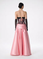 Pigalle Pink Black Mikado Lace Corset Ball Gown