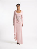 Lady Mooei Pink Sweetheart Embroidered Couture Ball Gown