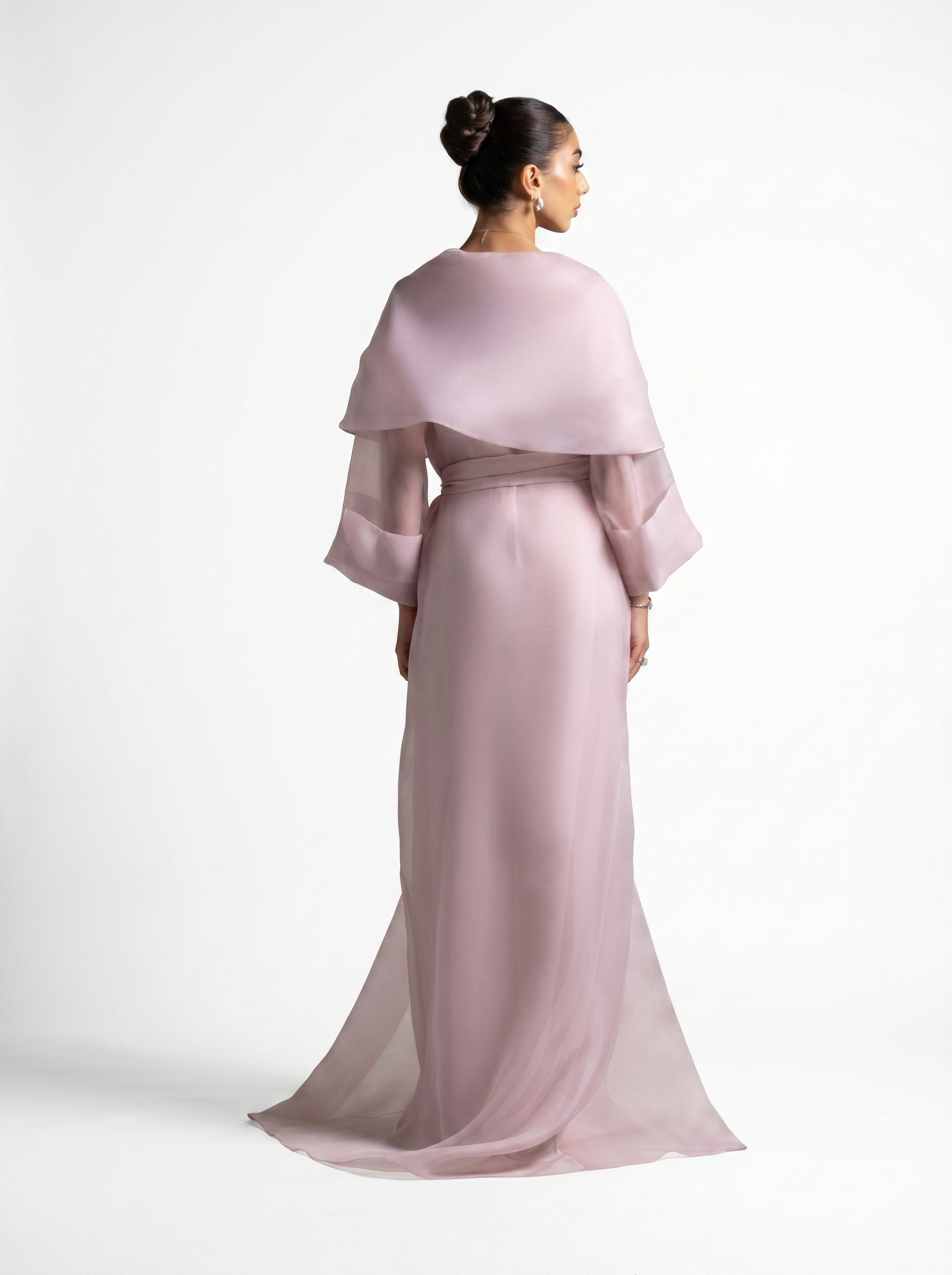 Isis Pink Quartz Embellished Fluid Gown Set