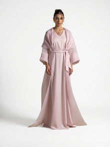 Isis Pink Quartz Embellished Fluid Gown Set