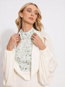 Celestine Ivory Embellished Couture Jumpsuit in Chiffon