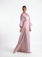 Isis Pink Quartz Embellished Fluid Gown Set