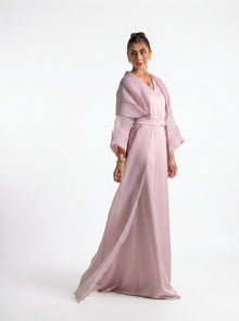 Isis Pink Quartz Embellished Fluid Gown Set