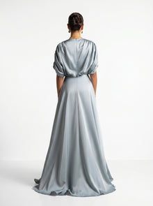Cyra Sage Green Soft Drape Gown