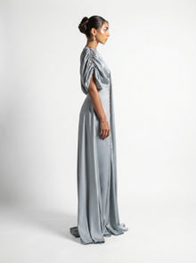 Cyra Sage Green Soft Drape Gown