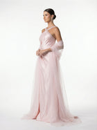Lily Blush Pink Taffeta Set detail by MOOEi — Luxury Evening Wear Dubai