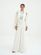 Celestine Ivory Embellished Couture Jumpsuit in Chiffon