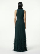 Majestique Emerald Lace Set back by MOOEi — Luxury Evening Wear Dubai
