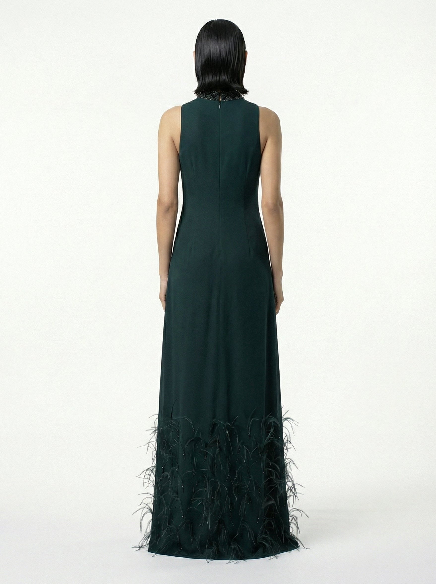 Majestique Emerald Lace Set back by MOOEi — Luxury Evening Wear Dubai