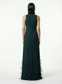 Majestique Emerald Lace Set back by MOOEi — Luxury Evening Wear Dubai