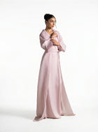 Isis Pink Quartz Embellished Fluid Gown Set