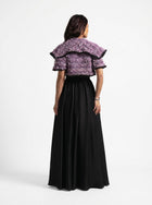 Zyra Black Sweetheart Gown with Structured Tweed Jacket Set
