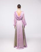 Semele Lilac Chiffon Gold Brocade Gown, back view | Helen of Troy SS27 | Maison MOOEi