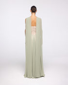 Atlanta Sage Green Crystal Halter Gown, back view | Helen of Troy SS27 | Maison MOOEi