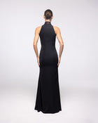 Cassiopeia Black Lace High Neck Cape Gown, back view | Helen of Troy SS27 | Maison MOOEi