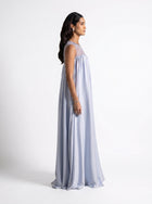 Noor Baby Blue Sheer Embroidered Free Flowing Gown